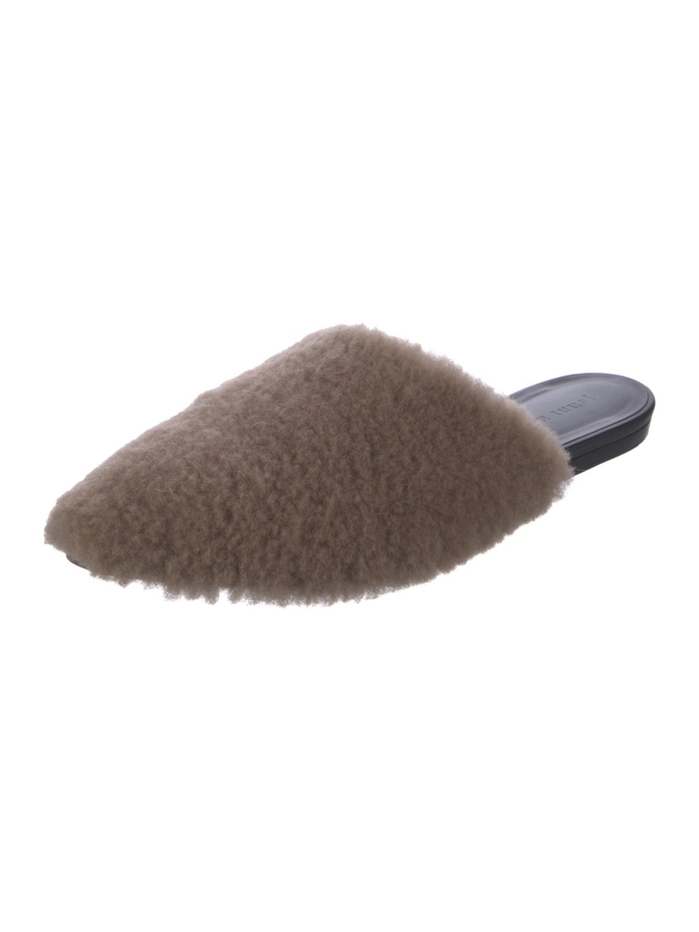 Jenni Kayne Taupe Shearling Pointed Backless Mules IT 38